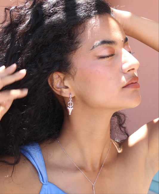 Rhodium Plated Fibula Hoops ©