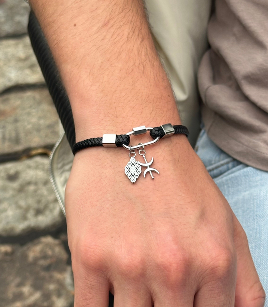 Men's Rhodium Plated Yaz and Lion's Paw Bracelet ©