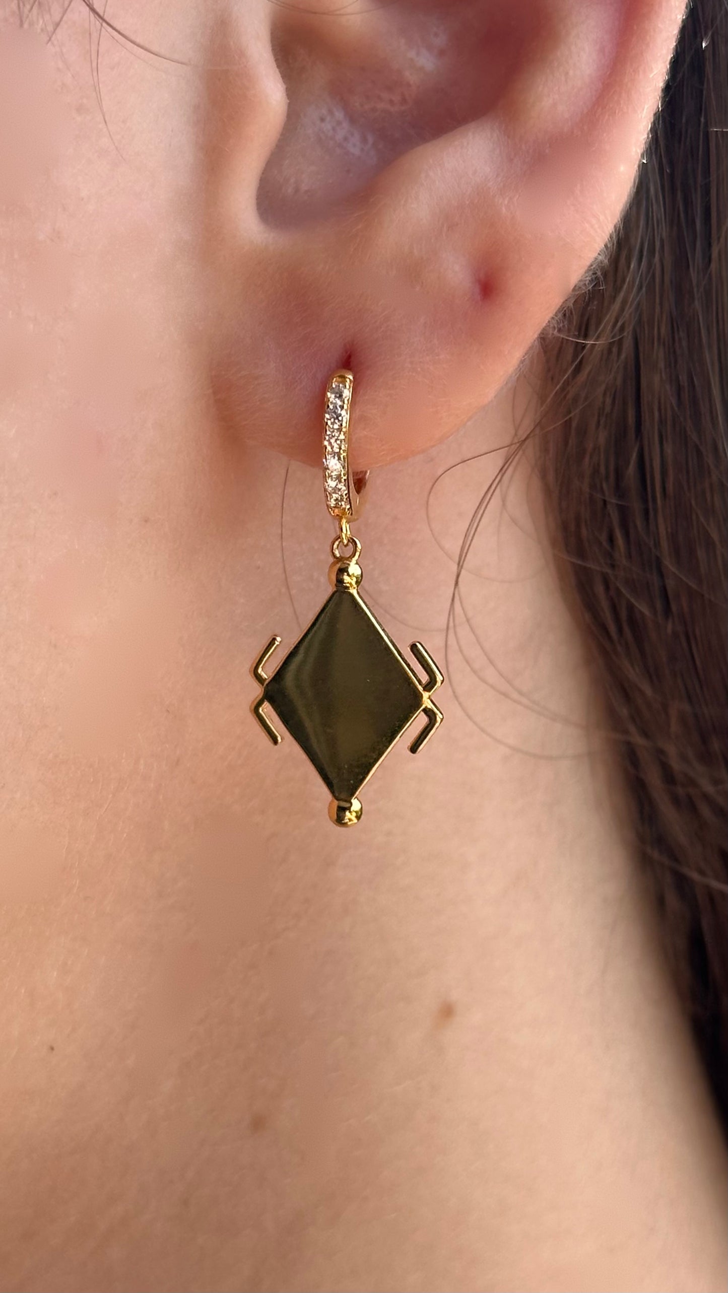 Frog Symbol Diamond Hoops ©