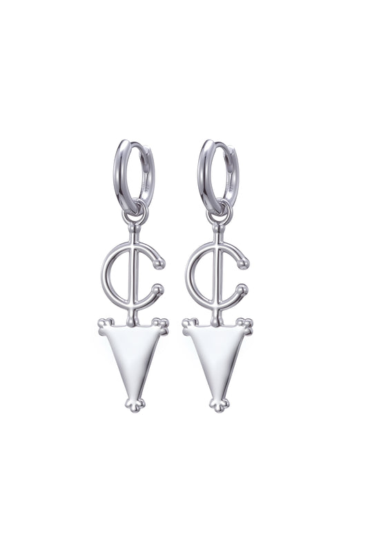 Rhodium Plated Fibula Hoops ©