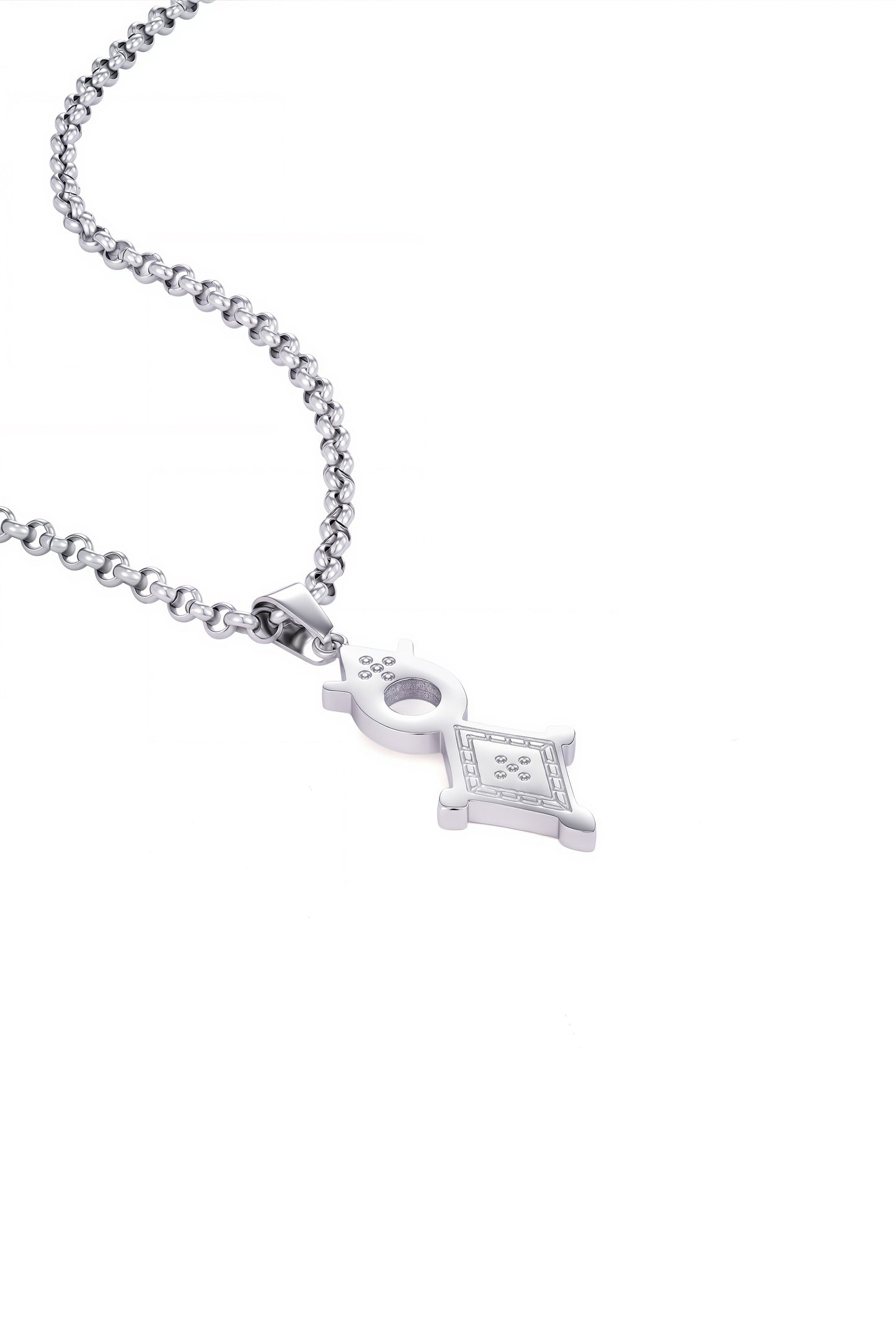 Unisex Rhodium Plated Inabangaret Symbol Necklace © - coming soon