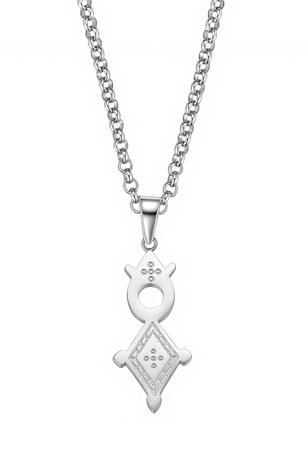 Unisex Rhodium Plated Inabangaret Symbol Necklace © - coming soon